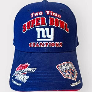 Super Bowl Champs New York Giants Baseball Hat Cap Hook Loop Cloth NFL Reebok - Picture 1 of 8