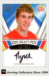 2011 Select AFL Infinity Draft Pick Signature Card DPS11 Tom Lynch (Suns)