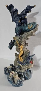 Dragon and Baby Dragon Figurine with a Dinner Date Skulls Magic Orb Mushroom - Picture 1 of 4