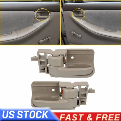 2 шт внутренней дверной ручки для 2003-2008 Toyota Corolla Matrix 2005-2012 Tacoma желтовато-коричневый - Изображение 1 из 4