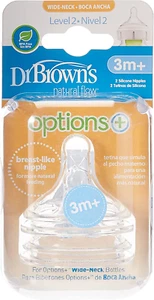 Dr Brown’S Anti-Colic Teat Level 2 Wide-Neck Options plus Teat, 2 Pack - Picture 1 of 3