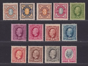Sweden Scott 52/65 MH OG 1891-1904 King Oscar II Issues 13 Different SCV $443.50 - Picture 1 of 2