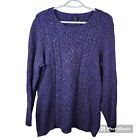 Talbots Merino Wool Blend Cable-Knit Purple Sweater Womens Size 1Xp Petite