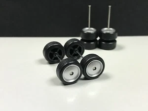 R179 1:64 Hot Wheels Set Real Riders MOON DISH 12mm Long Rubber Wheels Tires - Picture 1 of 4