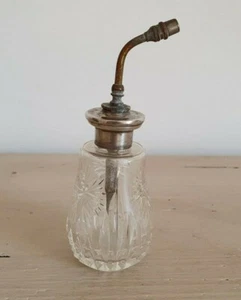 Antica spruzza profumo in cristallo argento e ottone del primo 900 - Bild 1 von 3