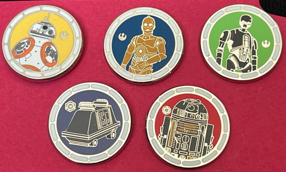 Complete Set of Disney Star Wars Droids 2020 Hidden Mickey Pins - Image 1 of 1