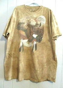 The Mountain Tie-Dye T-Shirt Bald Eagle Dreamcatcher Brown Mens Size 3XL (2009) - Picture 1 of 11