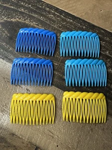 Vintage Hair Combs Side Combs Lot of 6 Plastic  Hong Kong - Picture 1 of 4