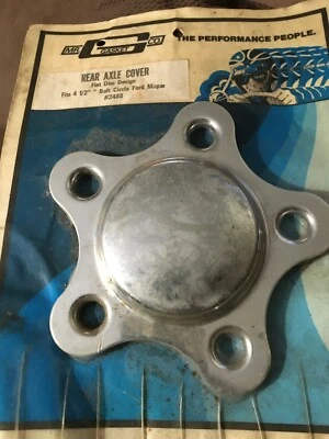 Par de cubiertas de eje trasero planas de 4 1/2 pernos círculo Ford Mopar vintage Mr. Gasket #2488  Foto 1 de 4