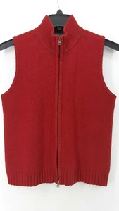 Eddie Bauer Women’s Lambs Wool Blend Knit Full Zip Vest Red Gray Interior Sz M - Picture 1 of 10