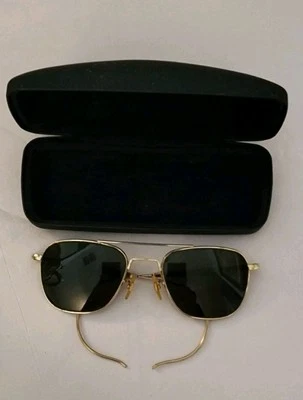 Vintage American Optical Aviator Sunglasses 6 1/2 Made In The USA Cable Temple  - Image 1 of 4