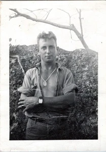 Vtg Early 1900s Black White Photo Handsome Youngman Open Shirt Watch 1G71 - Picture 1 of 2