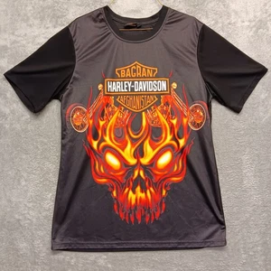 Harley Davidson Bagran Afghanistan Fire Skull Motorcycle Graphic T Shirt Men 2XL - Picture 1 of 10