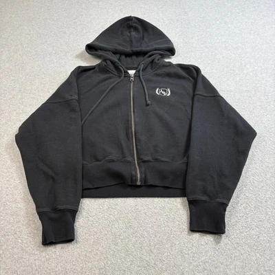 Sudadera con Capucha Abercrombie & Fitch Mujer Mediana Negra Suave Colección A&F Cremallera Completa Logo Foto 1 de 4