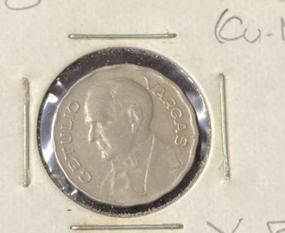 1940 Brazil 100 Reis Copper-Nickel Coin Free Shipping - Image 1 of 2