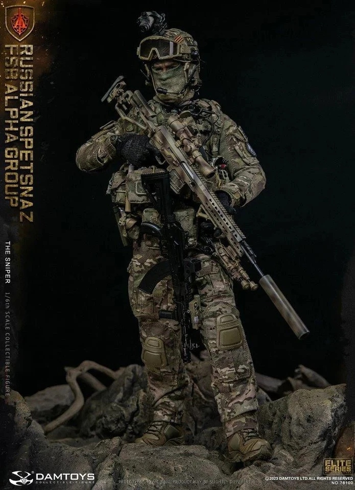 DAMTOYS 78100 1/6 Russian Spetsnaz FSB Alpha Group Sniper Figure In Stock