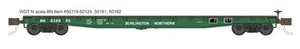 Wheels of Time 50182 N BN 53'-6" General Service Fish Belly Flatcar (Pack of 6) - Picture 1 of 1