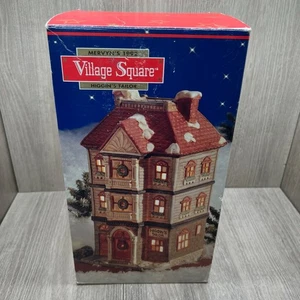 Mervyn's 1992 Christmas Village Square Higgin's Tailor Lighted House Vtg E103807 - Picture 1 of 15