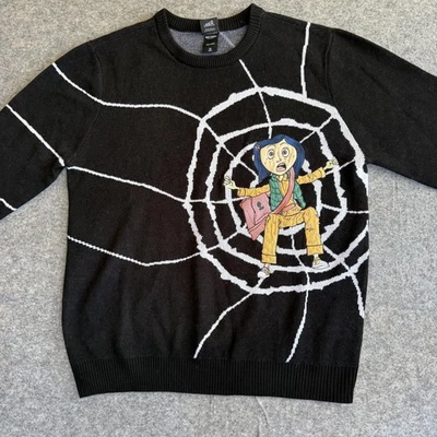Suéter Coraline para Mujer 3XL Negro LAIKA Hot Topic Telaraña Gráfico Tejido Y2K Foto 1 de 4