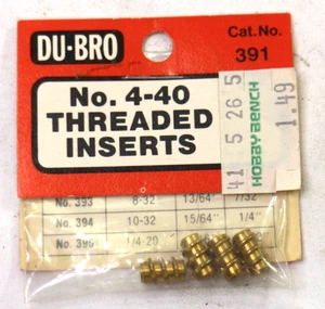 Du-Bro No. 4-40 Threaded Inserts lot of 4  Cat #391 - Picture 1 of 2