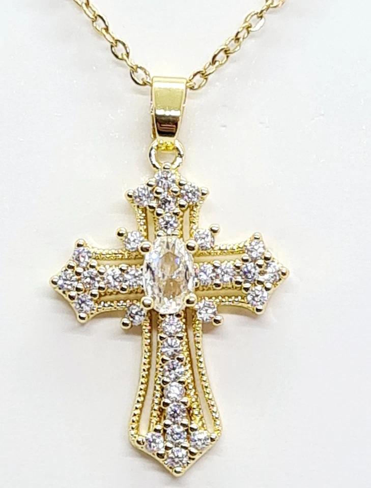 Edelstahlkette mit Kreuz Anhänger Diverse Modelle Ketten Länge 45-47 cm - Bild 1 von 1