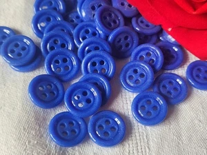 lot 20 boutons anciens pâte de verre bleu 1,5  cm  layette ref T17 - Picture 1 of 3