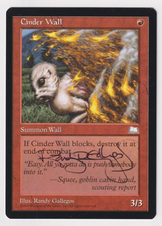 Signed Cinder Wall Proof LP Weatherlight Artist Randy Gallegos 1997 MTG Magic AP - Image 1 of 2