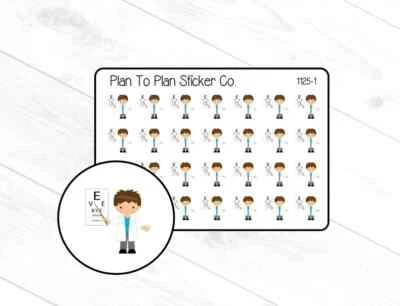 HOMEMADE 1125-1~~Eye Doctor Appointment Reminder Planner Stickers.