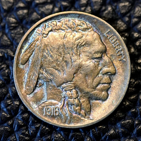 (ITM-4827) 1916-P Buffalo Nickel ~  GEM Condition ~ NICE SPLIT TAIL! Cover