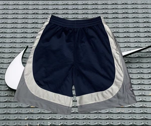 Pantalones Cortos de Baloncesto Nike Azul Blanco Gris Bordado Aros Transpirables Talla Mediana - Imagen 1 de 7