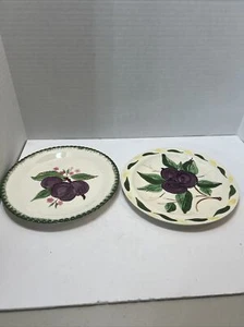 2 Blue Ridge Purple Plum Salad Plate Vintage Pottery Underglaze Made USA - Picture 1 of 5