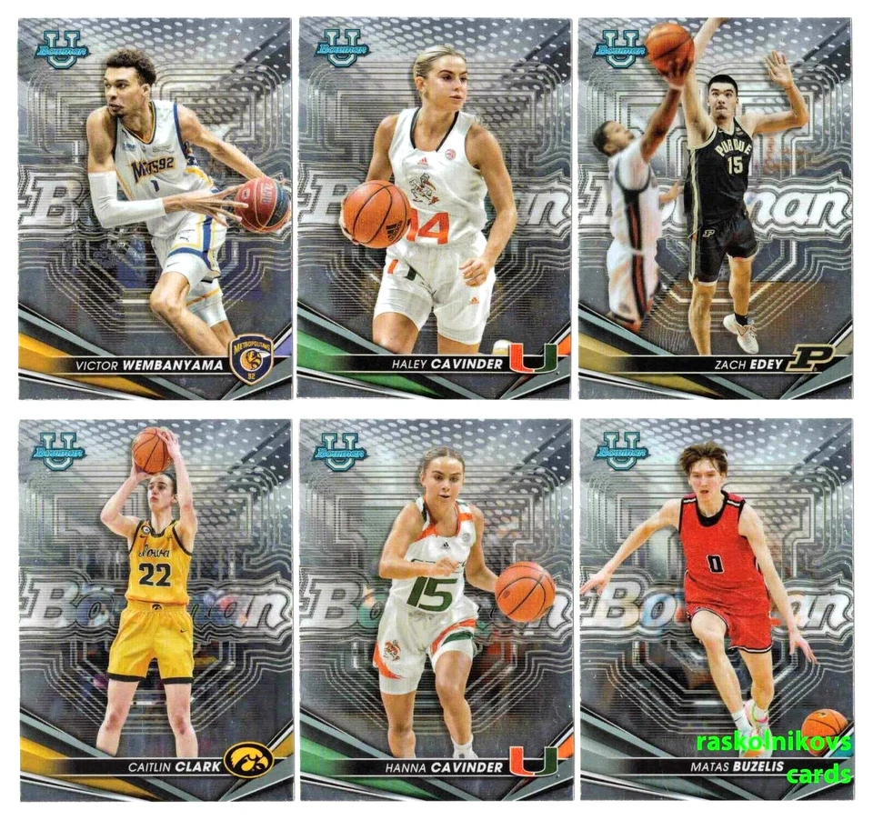 2022-23 BOWMAN BEST UNIVERSITY #1-100 Basketball 2 Card or $2 Minimum YOU PICK! - Image 1 of 1