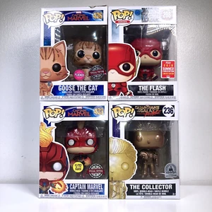 Funko Pop! Bundle of 4 Marvel DC Vinyl Figures Boxed 208 236 426 433 Goose Flash - Picture 1 of 13