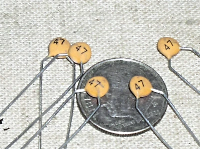 PANASONIC 5 MATSUSHITA ECC-F2A470JE CERAMIC DISC CAP CAPACITOR .000047 UF MFD 47PF 100V