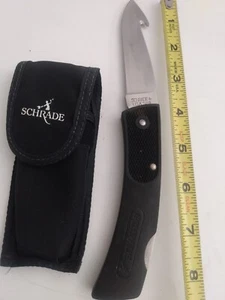 Schrade + USA SP8 Skinning Knife w/Gut Hook Deer Hunting  5” Lock Blade w/sheath - Picture 1 of 14