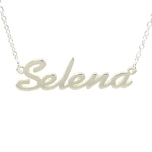 Selena Name Plate Necklace Pendent Sterling Silver female Personalized Custom - Picture 1 of 5
