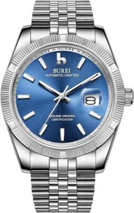 BUREI Men's Automatic Watch Elegant Model Classic Design Calendar Window Synthet - Picture 1 of 8