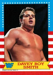 Tarjeta de lucha libre 1987 WWF Davey Boy Smith Topps WWE - Imagen 1 de 2