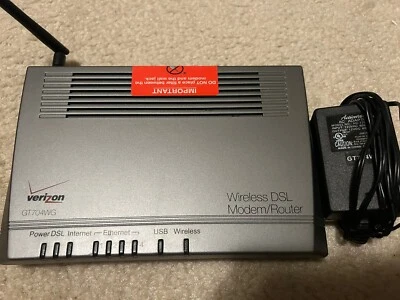 Verizon Actiontec GT704WG 4-Port 54 Mbps Wireless DSL Modem Router w/ Adapter - Image 1 of 4