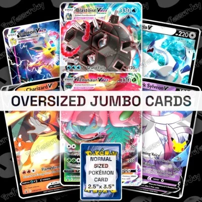 Pokémon GO TCG 151 SWSH SV JUMBO / OVERSIZED V EX MEGA HOLO RARE PROMO Cards - Image 1 of 4
