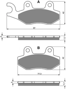 Brake Disc Pads Front R/H Goldfren for 1993 Suzuki DR 350 P (Trail Model) - Picture 1 of 2