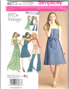Simplicity Pattern 8073 Sz 4-6-8-10-12 Misses Apron Dress 1970s Vtg 3 Lengths UC - Picture 1 of 4