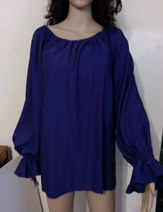 Purple Peasant Boho Hippie Renaissance Pirate Ethnic Top Long Sleeve Sz L/XL - Picture 1 of 6
