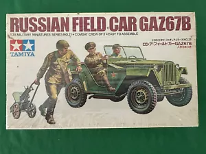 Tamiya RUSSIAN FIELD CAR GAZ67B con tripulación de 3 oficiales figuras en miniatura 1:35 #21 - Imagen 1 de 10