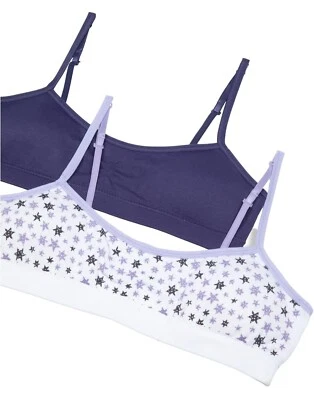 Hanes Girls Seamless Foam Bra (Pack Of 2) Star Purple M - Image 1 of 4