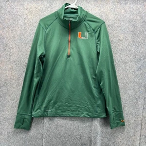 Miami Hurricanes Sweatshirt Women Medium Ladies Green Athletic Dri Fit New - Picture 1 of 14