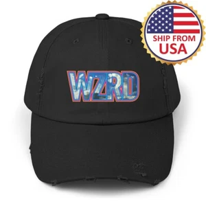 Cappello berretto baseball bambino Cudi WZRD logo rock band nero invecchiato - Foto 1 di 2