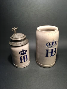 2 x stare kubki do piwa HB / ceramika / Hofbräuhaus / Münchner Kindl - Zdjęcie 1 z 9