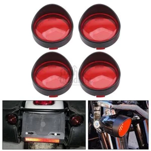 4pcs Red Turn Signal Light Lens Cover Bezels Visor For Harley Touring Road King - Bild 1 von 21