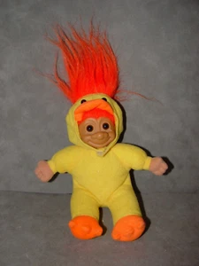 Troll Doll 6" Russ Easter Chicken Duck Soft Body Orange Hair - Picture 1 of 1